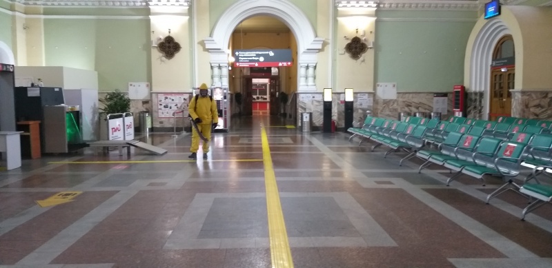 Специалисты Центра осуществили специальную обработку Рижского вокзала