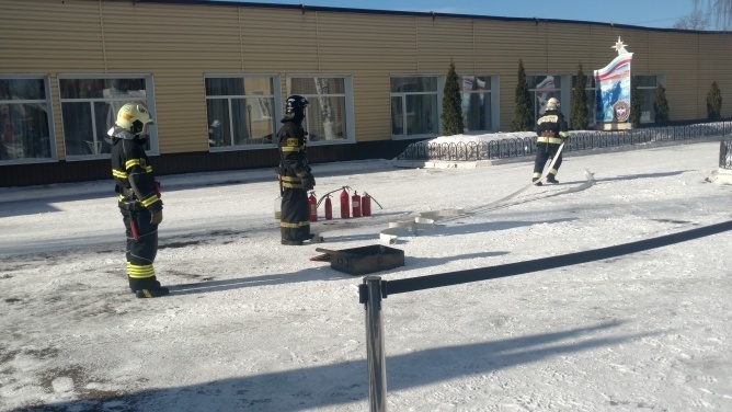 Тренировка дежурных сил при возникновении пожара