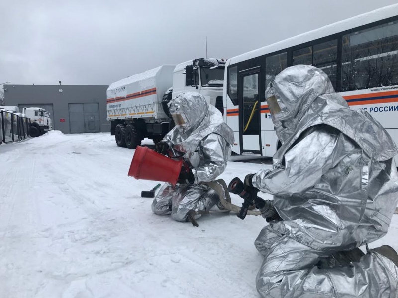 Тренировка дежурных сил при возникновении пожара