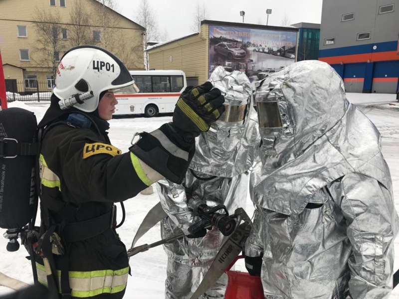 Тренировка дежурных сил при возникновении пожара