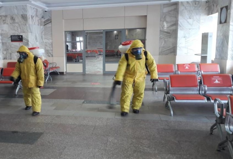 Дезинфекция Белорусского вокзала
