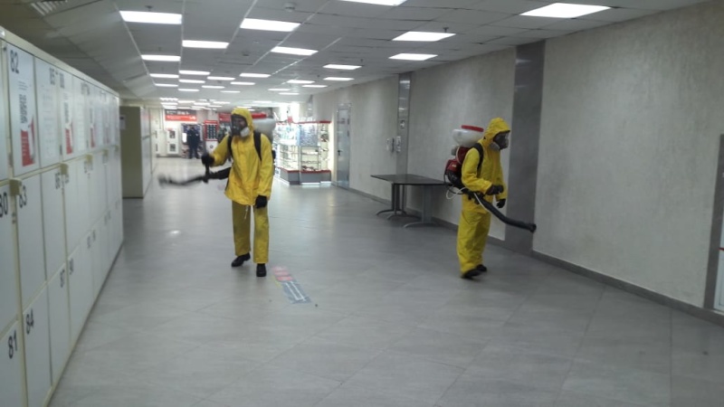 Дезинфекция Ленинградского вокзала