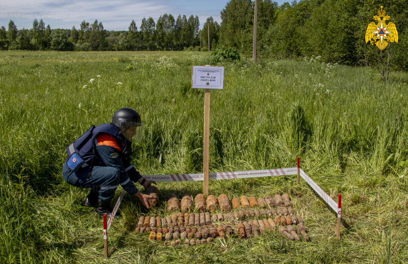 Пиротехники МЧС России приступили к уничтожению боеприпасов в Тверской области. Видео