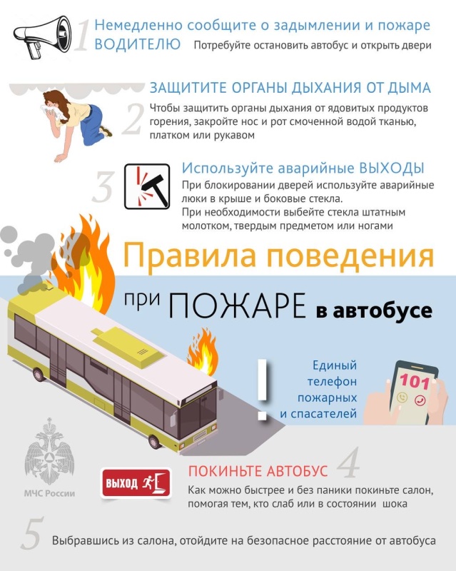 Правила поведения при пожаре в автобусе