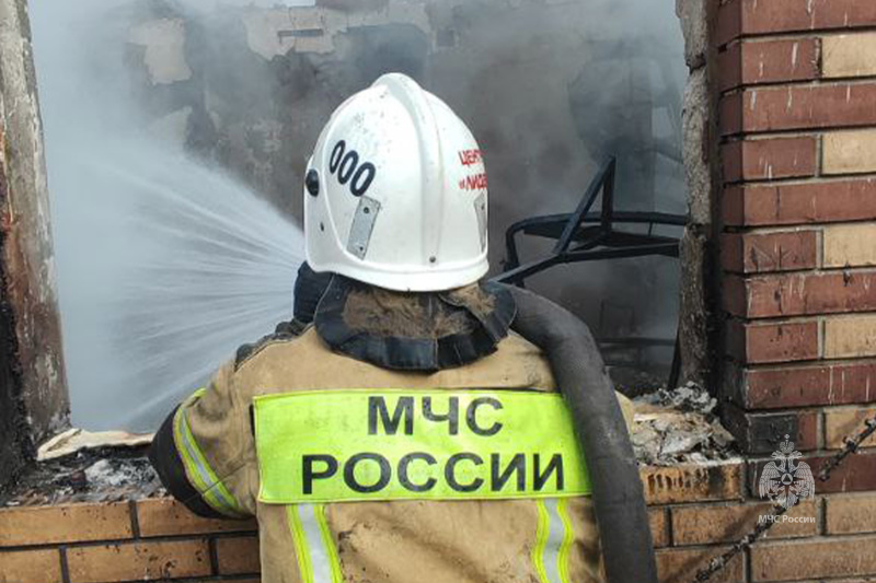 Тушение пожара в деревне Картмазово