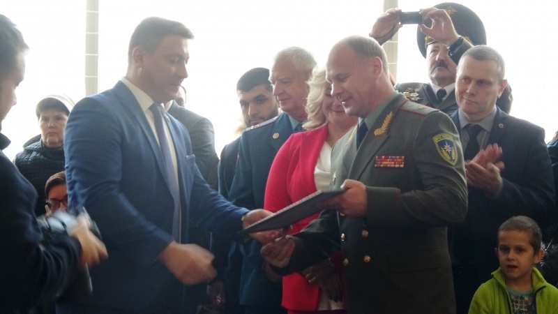 Участие в торжественном мероприятии по случаю принятия кадетами торжественной клятвы