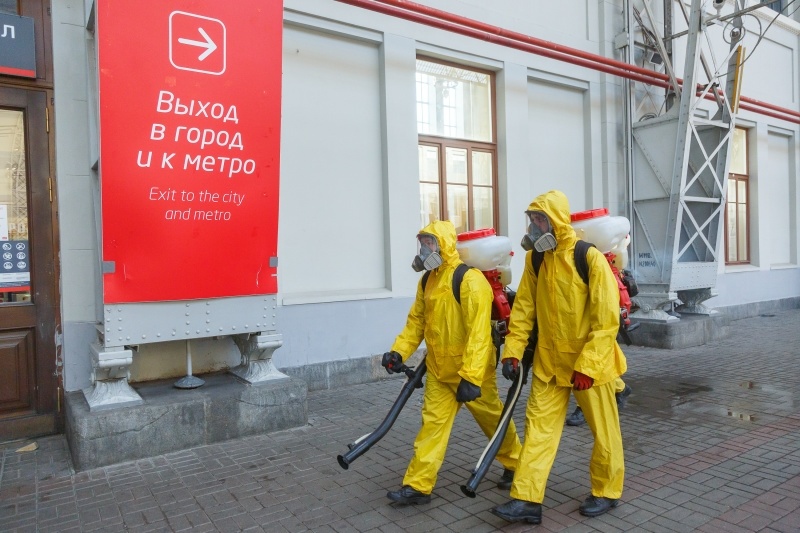МЧС России продезинфицировано порядка 60 тысяч квадратных метров территории Киевского вокзала